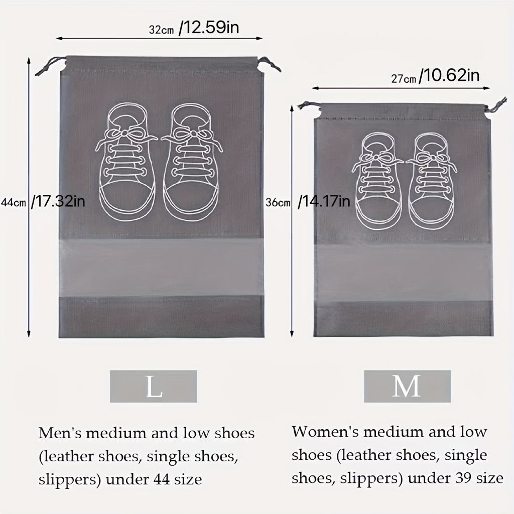 5pcs Portable Foldable Shoes Storage Bags Drawstring Travel Bags