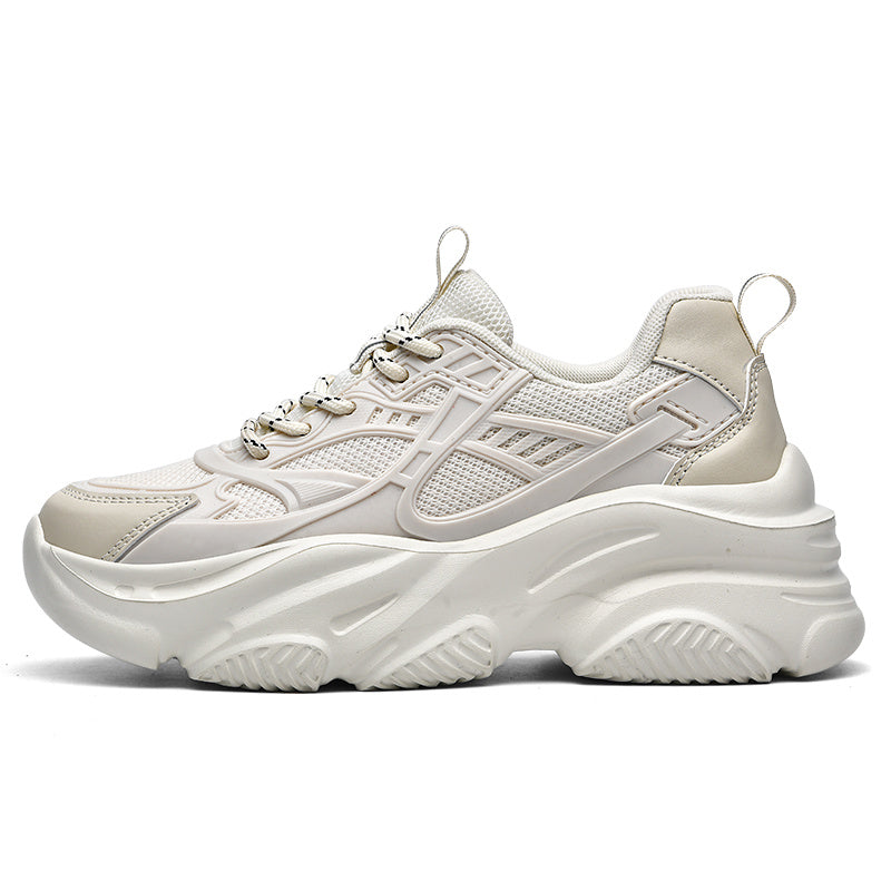 Women's Heightened Running Shoes Mesh Lightweight Lace Up Chunky Sneakers
