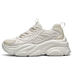 Women's Heightened Running Shoes Mesh Lightweight Lace Up Chunky Sneakers