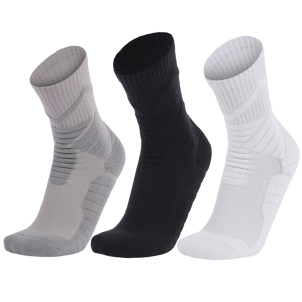 Men's Breathable Cotton Short Crew Padded Socks for Basketball