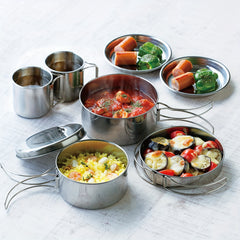 8pcs Stainless Steel Outdoor Cookware Set for Camping