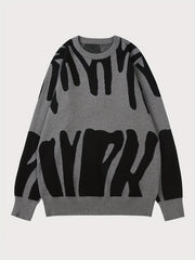 Men's Geometric Cable Sweater High Stretch Pullover