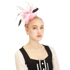 Feather Mesh Corsage Head Clip for Party Dance Christmas Horse Racing
