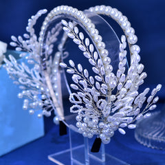 Handcrafted Pearl & Beaded Bridal Headband Wedding Hair Accessory