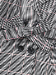 Girls Houndstooth Plaid Peacoat Jacket Kids Overcoat Fall Spring