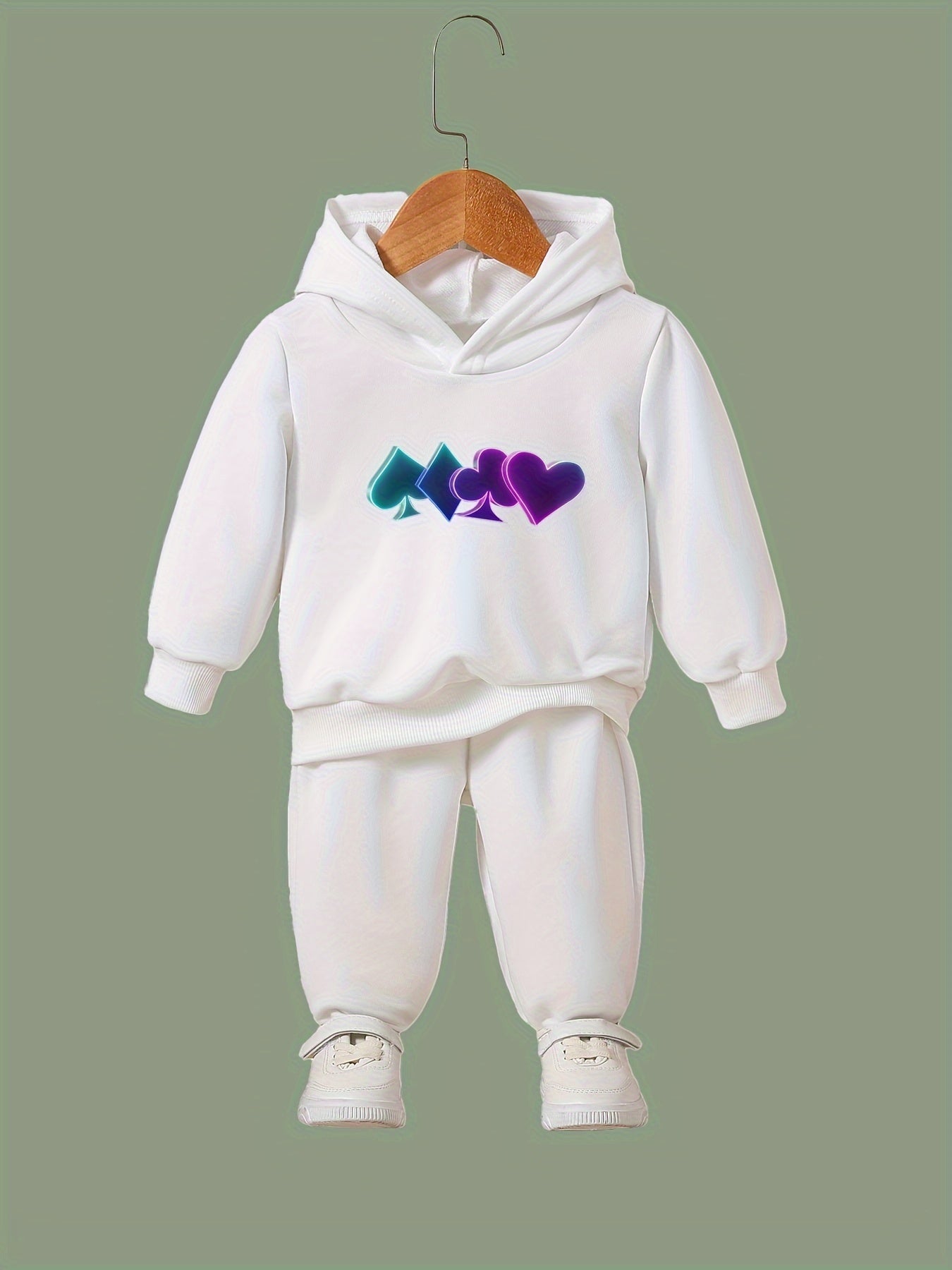 Girls 2pc Cartoon Hooded Sweatshirt & Sweatpants Set Kids Clothes For Girls