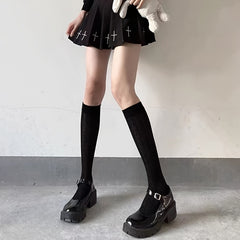 Solid Calf Socks Knee High Stockings & Hosiery