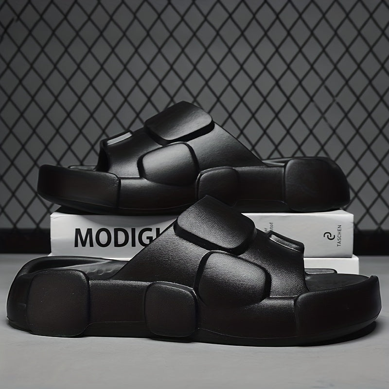 Men's Open Toe Platform Slides Anti-skid Slippers