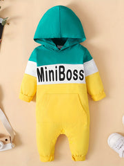 Baby Boy MINI Block Hooded Jumpsuit
