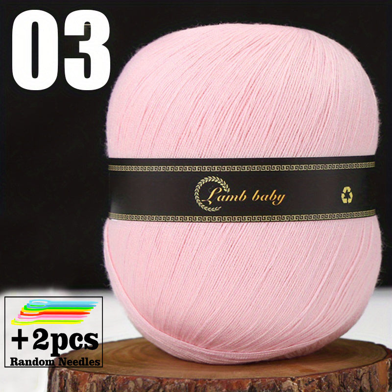 Solid Silk Yarn & Green Needles Set for Crocheting Knitting - 150g