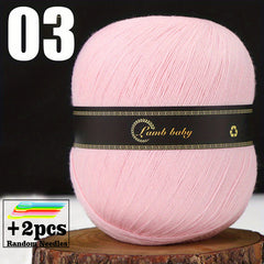 Solid Silk Yarn & Green Needles Set for Crocheting Knitting - 150g