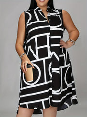 Geometric Print Tank Dress