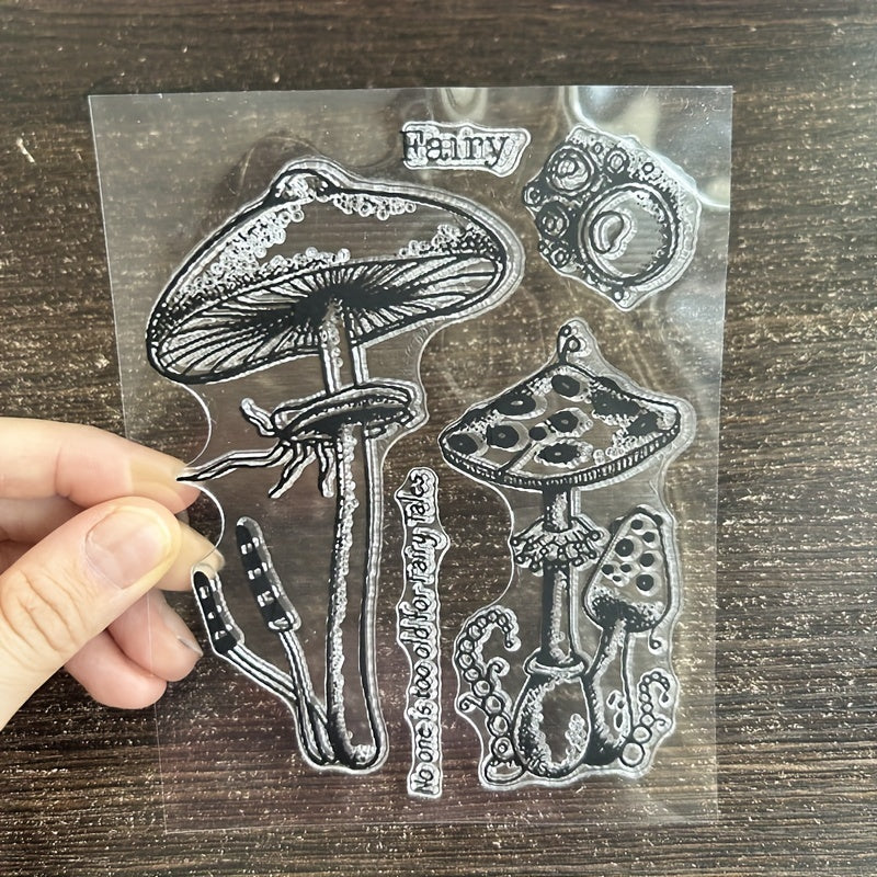 1pc Mushroom Stamp Painting DIY Scrapbooking Decoration Silicone Stamp