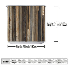 Wooden Pattern Shower Curtain Bathroom Waterproof Machine Washable