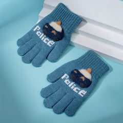 Children's Winter Gloves Boy's Five Finger Set Warm And Thick