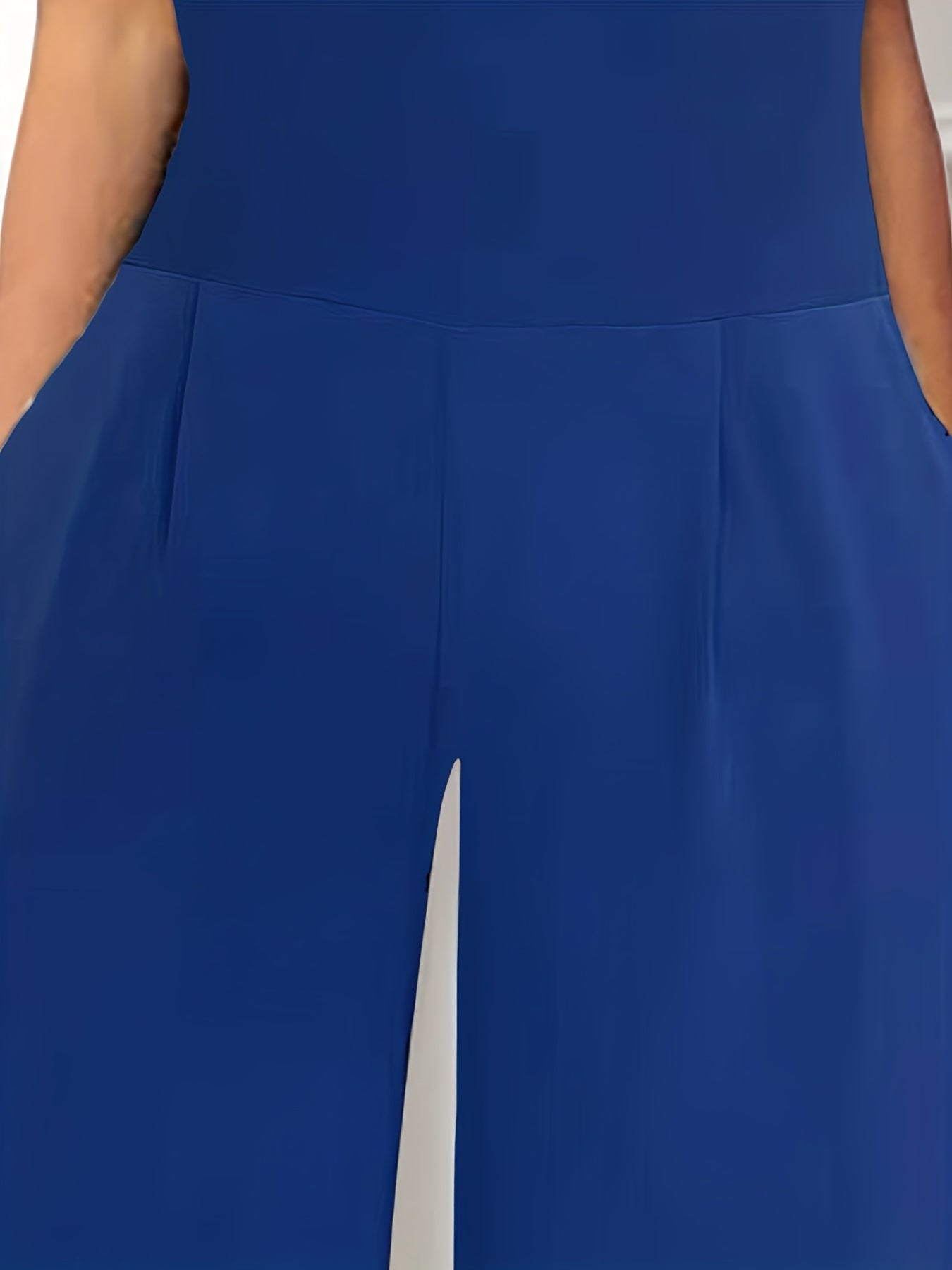 Halter Neck Wide Leg Jumpsuit With Pockets
