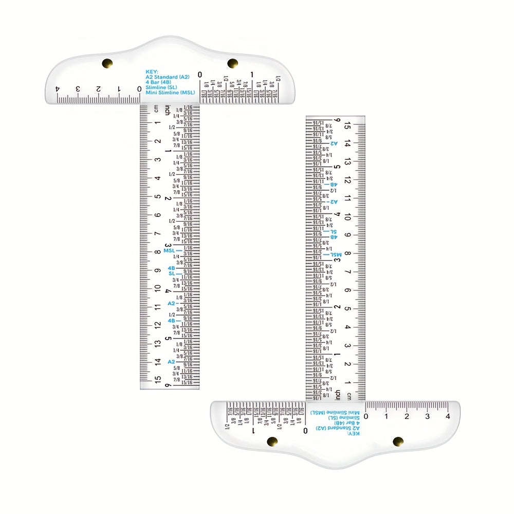 6-Inch T-Shape Acrylic Transparent Ruler - Crafting, Scrapbooking, Drafting