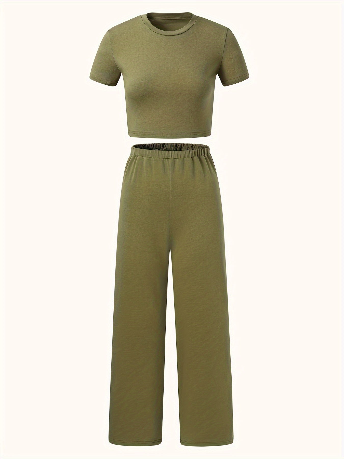 2pcs Girls Cropped Top Pants Set Spring Summer Sports Gift
