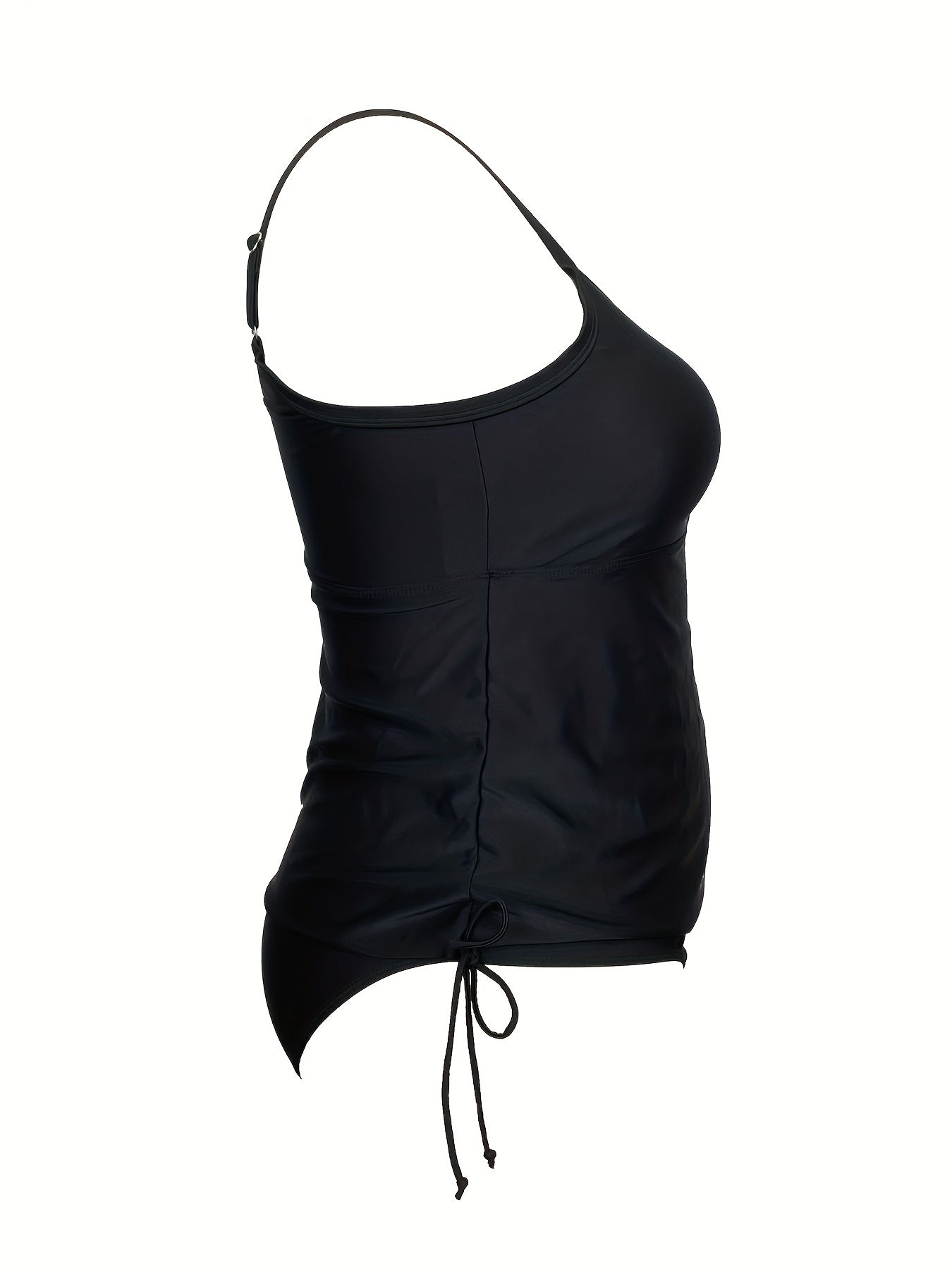 Solid Ruched Swimsuit Set