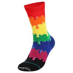 Men's Rainbow Breathable Mid Calf Sports Socks