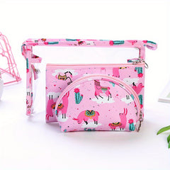 3 Pcs Travel Storage Pouch Zipper Makeup Bag Cosmetic Lipstick Bags