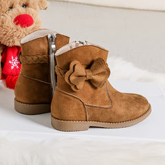 Casual Bowknot Boots with Zipper for Girls Non Slip Boots