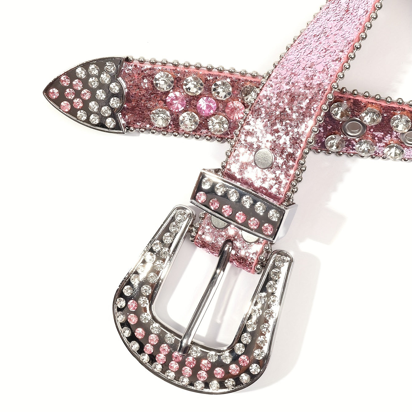 Men's Rhinestone Belt - PU Leather Punk Style