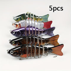 5pcs Lifelike 7 Segment Swimbait 15g Crankbait Fishing Tackle