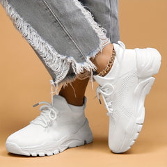 Women's Mesh Tennis Sports Shoes Lightweight Platform Travel Shoes