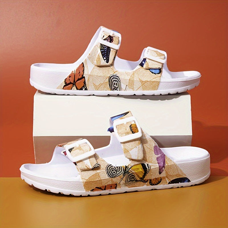 Women's Butterfly Quick Drying Footbed Slides Sandals