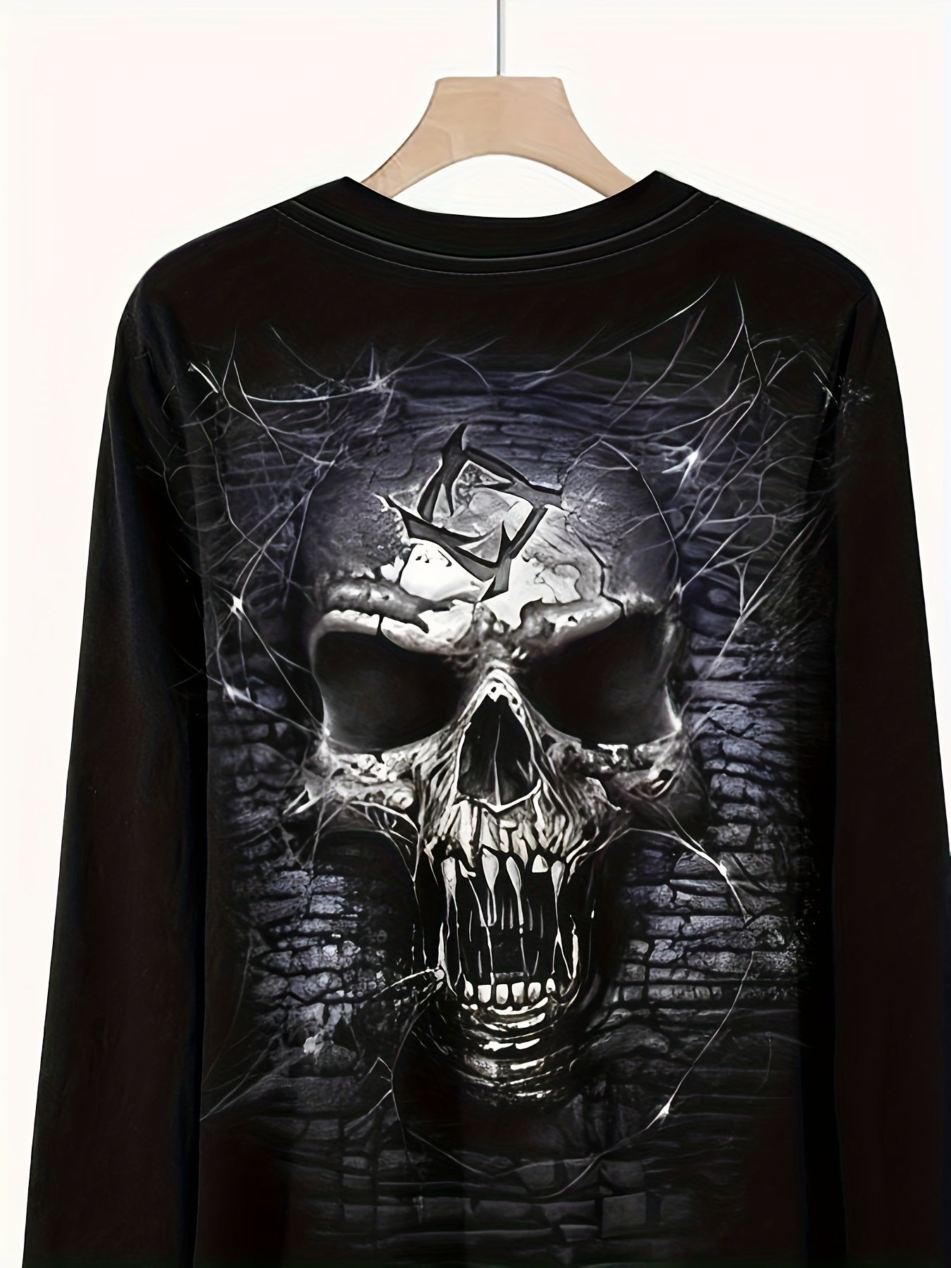 Skull 3D Print Men's Long Sleeve Tee Autumn Mens Clothing