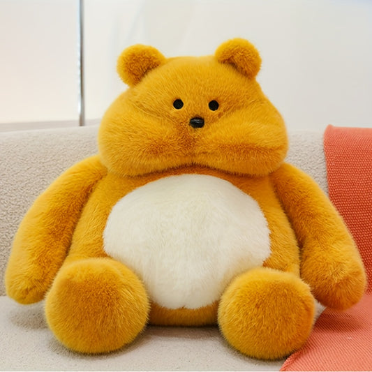 Cuddly Mustard Yellow Teddy Bear Plush with Fluffy Ears