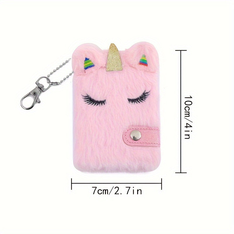 Unicorn Plush Mini Notebook 6 X 10 Pink
