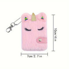 Unicorn Plush Mini Notebook 6 X 10 Pink