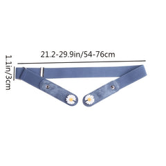 Girls Adjustable Denim Belt with Daisy Decoration