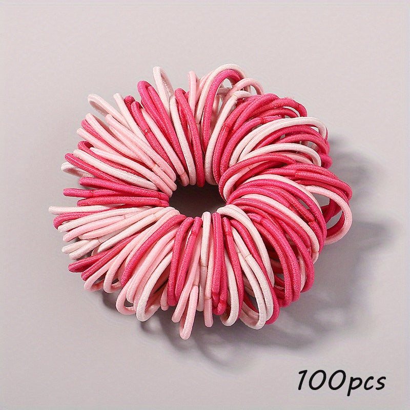 100pcs Candy Nylon Elastic Hair Ties Hair Accessories Gift For Girls