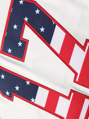Men's American Flag 17 Rugby Jersey Embroidered V Neck Short Sleeve Shirt