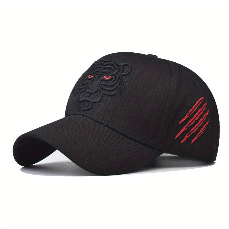 Tiger Embroidered Baseball Cap Hip Hop Unisex Sun Hat Adjustable