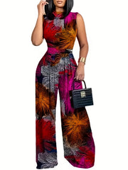 Tie Dye Mock Neck Jumpsuit