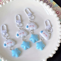 Cute Cloud Star Keychain for Bags or Keys
