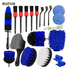 Professional 20pc Car Wheel & Tire Detailing Brush Set