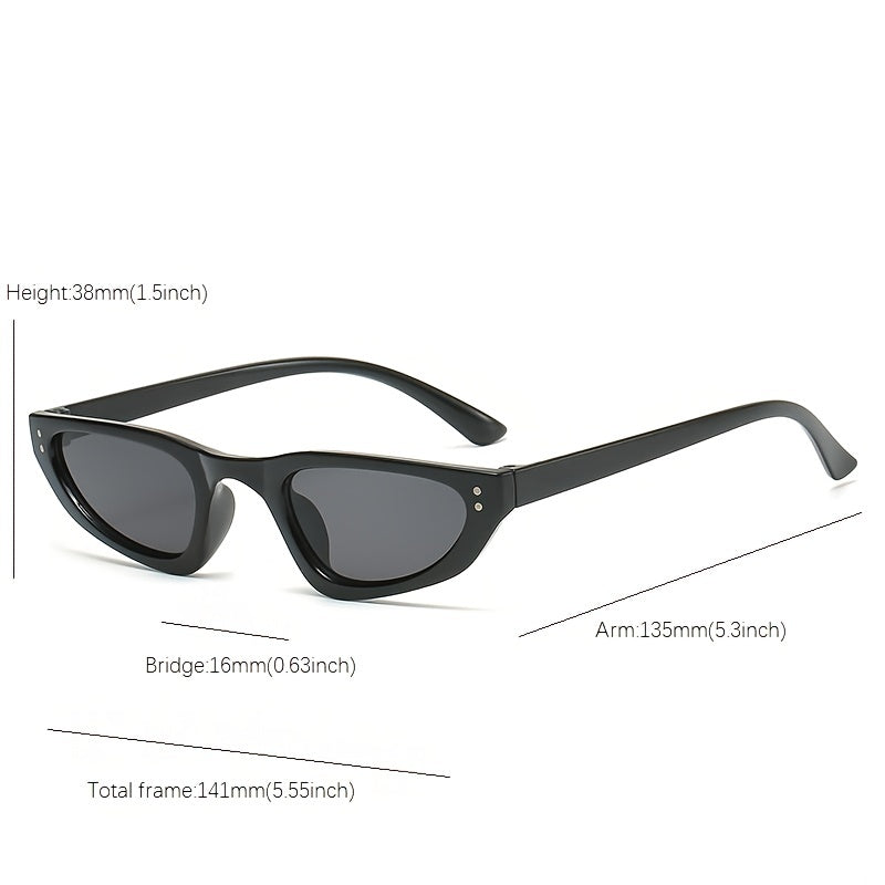 Retro Triangle Cat Eye Sunglasses Black