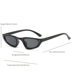 Retro Triangle Cat Eye Sunglasses Black