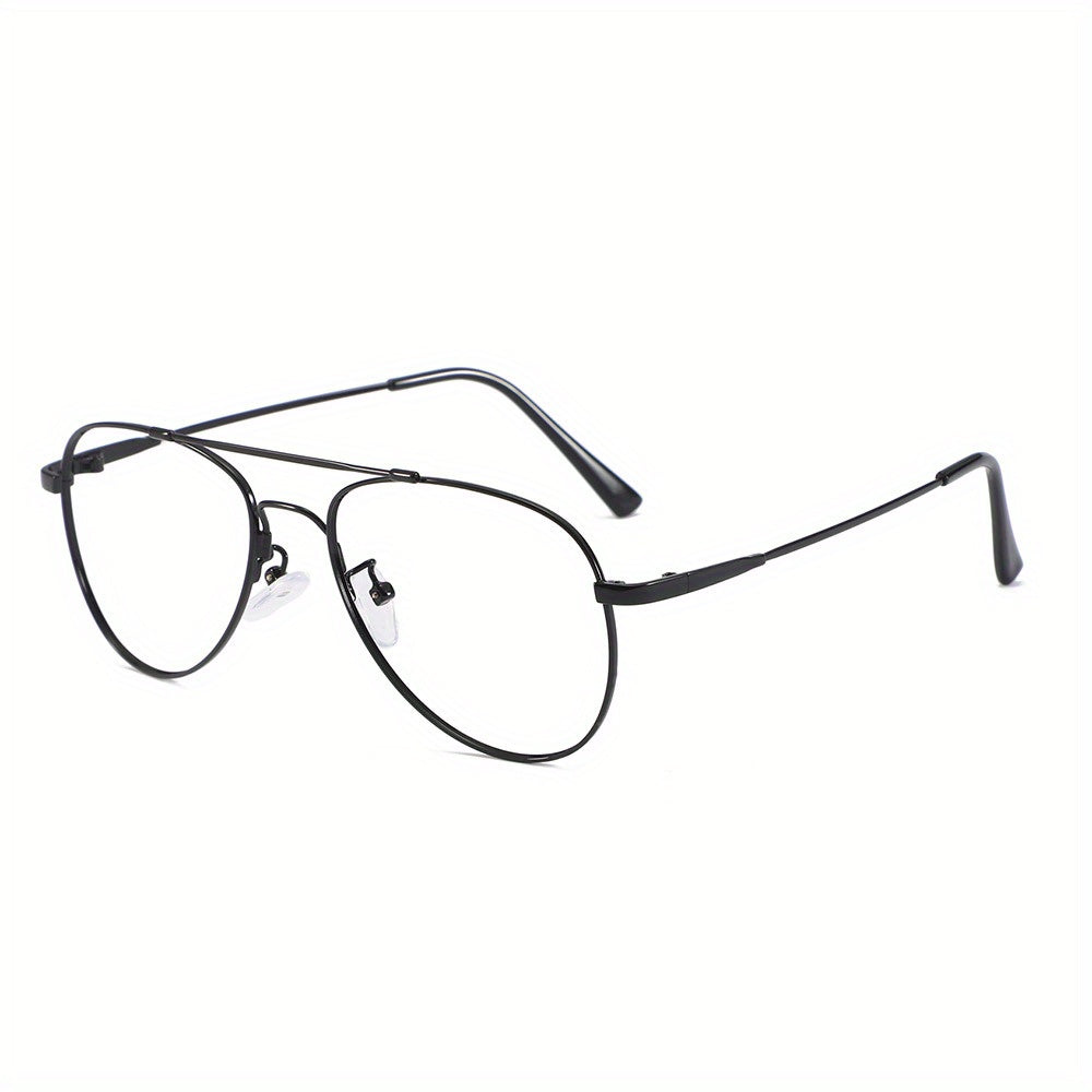 SOOLALA Mens Pilot Eyeglasses Frame Flexible Memory Metal Aviator Readers