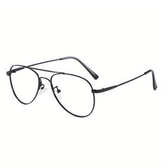 SOOLALA Mens Pilot Eyeglasses Frame Flexible Memory Metal Aviator Readers