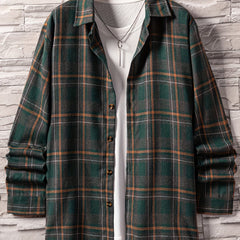 Men's Plaid Button Up Long Sleeve Shirt