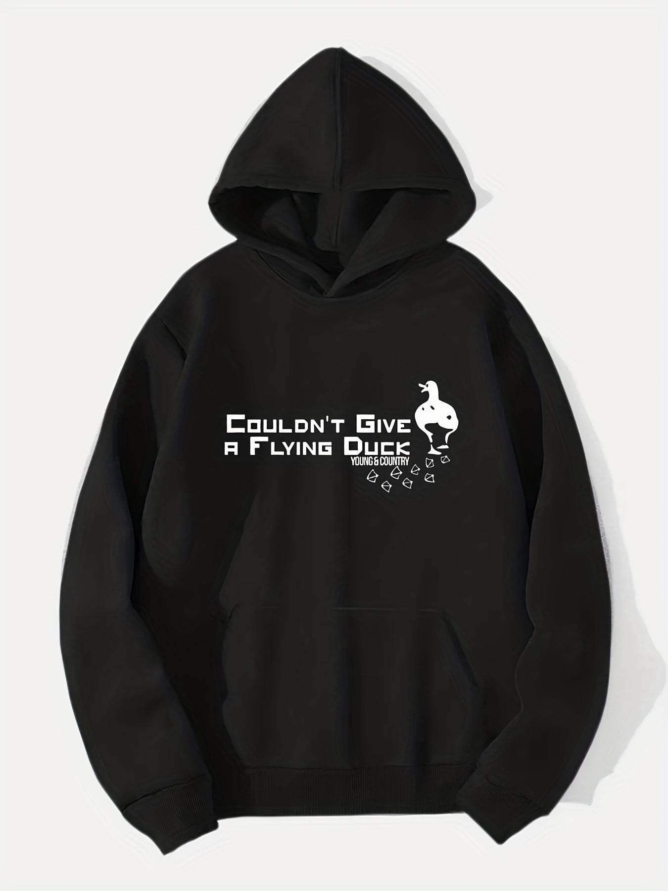 Duck Print Hoodie Men's Casual Graphic Pullover Hooded Sweatshirt