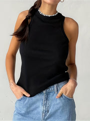 Solid Tank Top Casual Sleeveless Top Women's Clothing