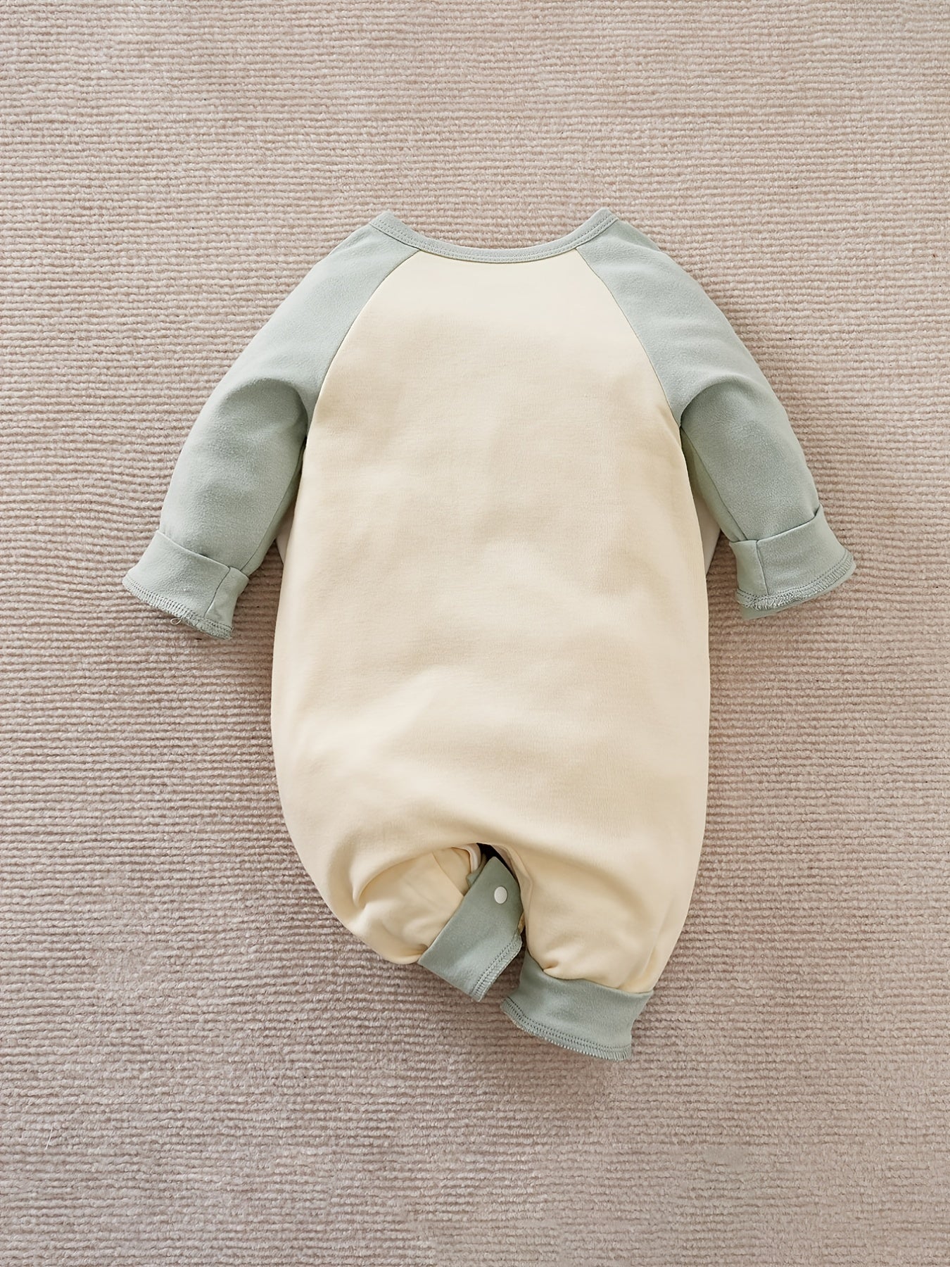 Elephant Long Sleeve Button Up Cotton Baby Bodysuit For Spring