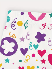 Girls Heart Flowers & Tie Dye Athletic Leggings Elastic Waist Yoga Pants